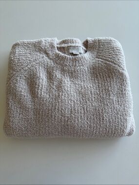 Barefoot Dreams Plush Crewneck Sweater - Light Taupe